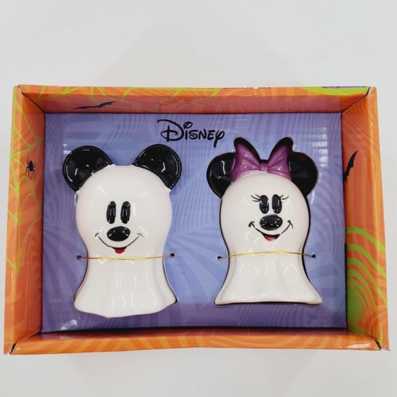Disney Other - Disney Mickey Minnie Halloween Ghost Salt Pepper Shakers 2022